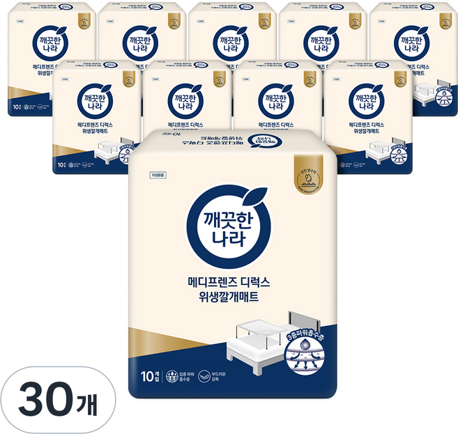 메디프렌즈 디럭스 위생 깔개매트, 10개입, 30개