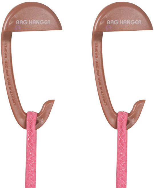 휴대용 가방걸이, 브라운, 2개