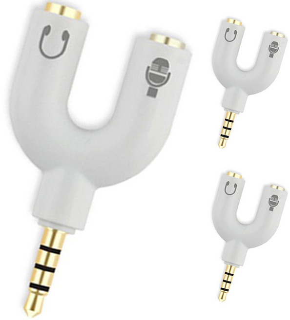 pines 4극 Y형 이어폰 마이크 헤드셋 변환 젠더 3p, Y형 스테레오 젠더, 화이트, 1개