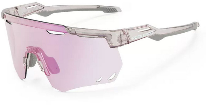 락브로스 스포츠 변색 고글 SP323 + 도수클립 세트, 클리어퍼플프레임, 1개