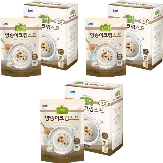 매일유업 상하키친 양송이크림스프, 450g, 3개