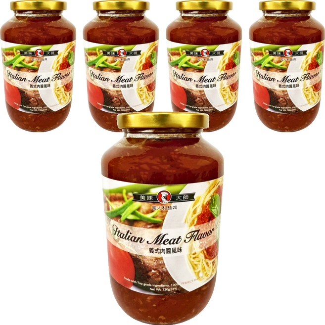 CHEF'S CHOICE 美味大師 義大利麵醬 義式肉醬風味, 720g, 5罐
