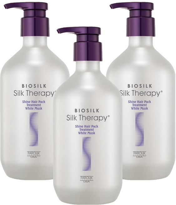 실크테라피 샤인 헤어팩 트리트먼트 화이트 머스크, 500ml, 3개