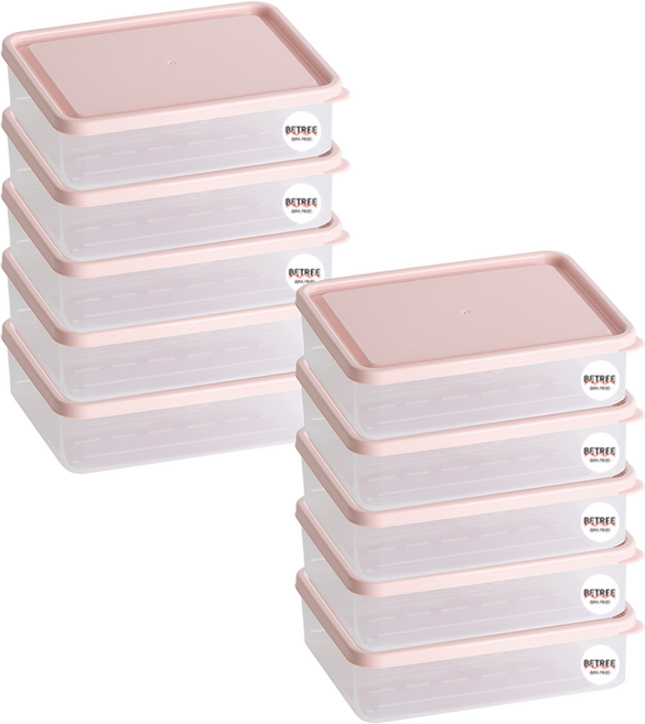 비트리 휘어지는 냉동실 정리용기 시즌2 600ml 핑크, 1개입, 10개