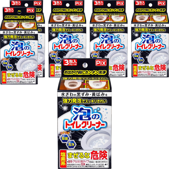 Pix 泡のトイレクリーナー 馬桶清潔粉, 120g, 6盒