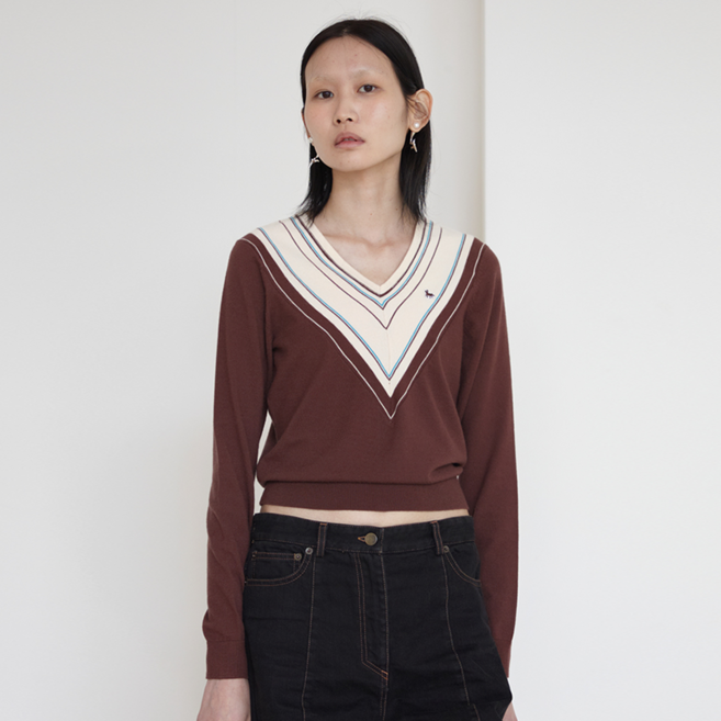 더센토르 여성용 CLASSY SLOPE LINE 니트탑 BC20AWKN19