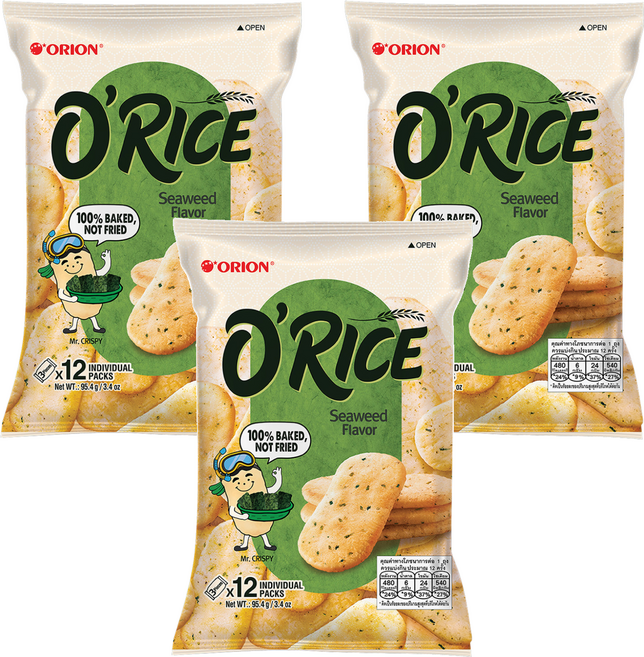 ORION 好麗友 O'RICE 米餅 海苔口味, 95.4g, 3袋