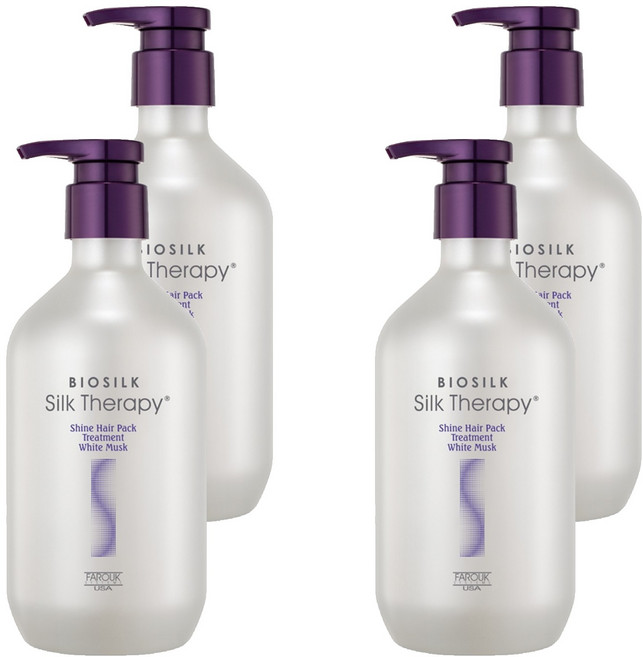 실크테라피 샤인 헤어팩 트리트먼트 화이트 머스크, 500ml, 4개