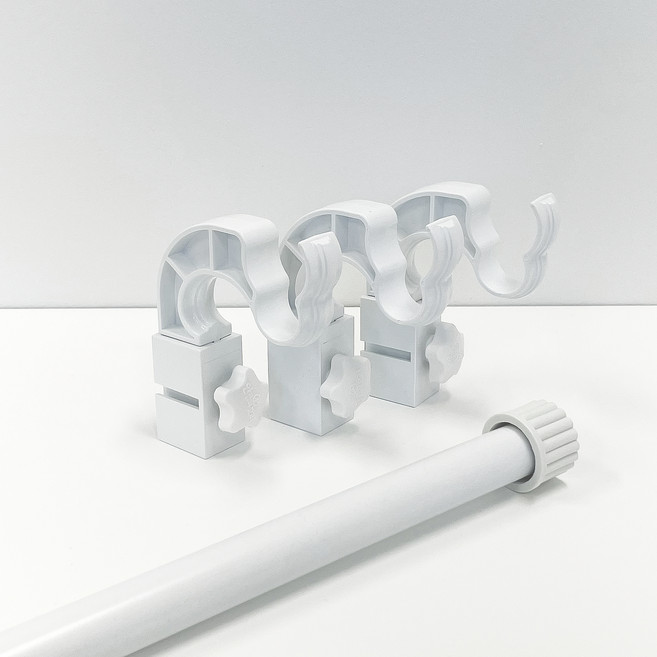 감성다는남자 안뚫어고리 버전5 3p + 커튼봉 25mm 부자재세트, 화이트