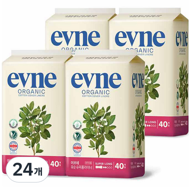 이브네 유순 팬티라이너, 슈퍼롱, 40개입, 24개
