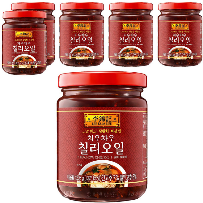 이금기 치우챠우 칠리오일, 205g, 6개
