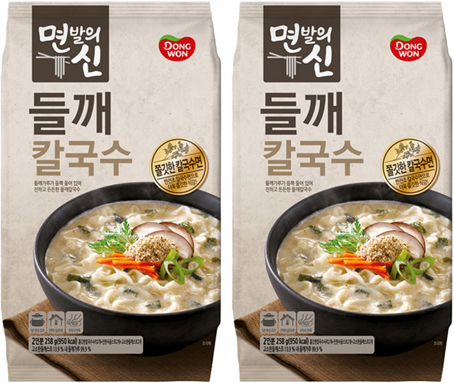 Dongwon Noodles God Perilla Kalguksu 2人份, 258g, 2包