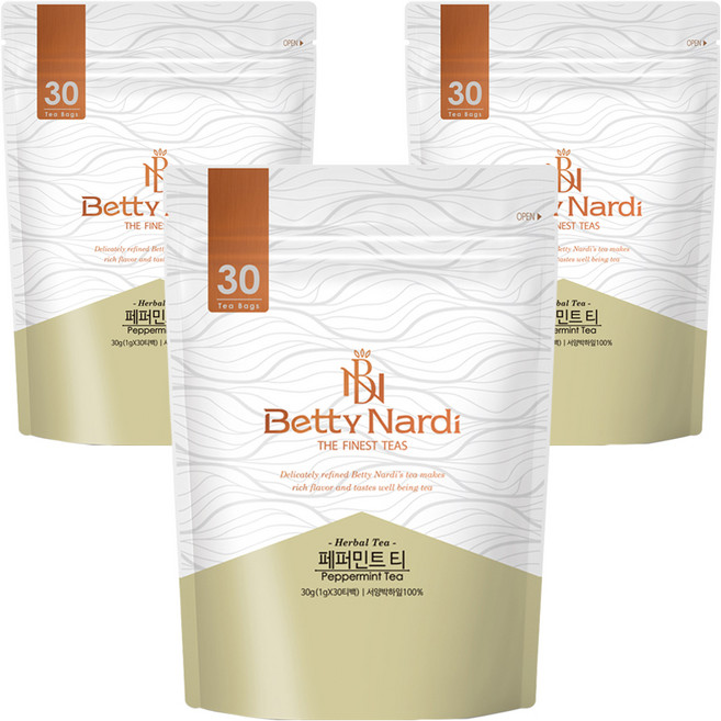 베티나르디 페퍼민트 티, 1g, 30개입, 3개