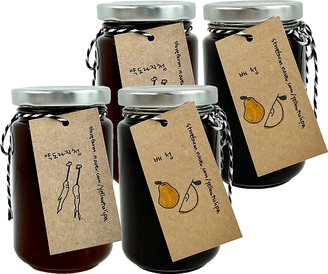 노랑튤립 수제 건강청 선물세트, 약도라지청 250g + 배청 250g, 2세트