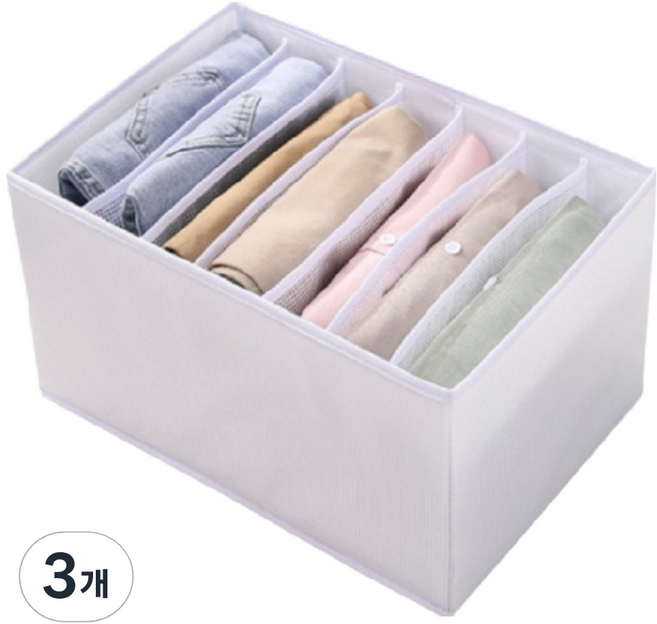 디오셀 pvc탄탄 칸칸 옷장 정리함, 화이트, 3개