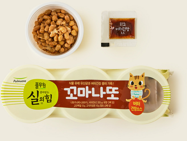 풀무원 살아있는 실의힘 꼬마나또 버터 간장소스, 29.9g, 3개입, 1개