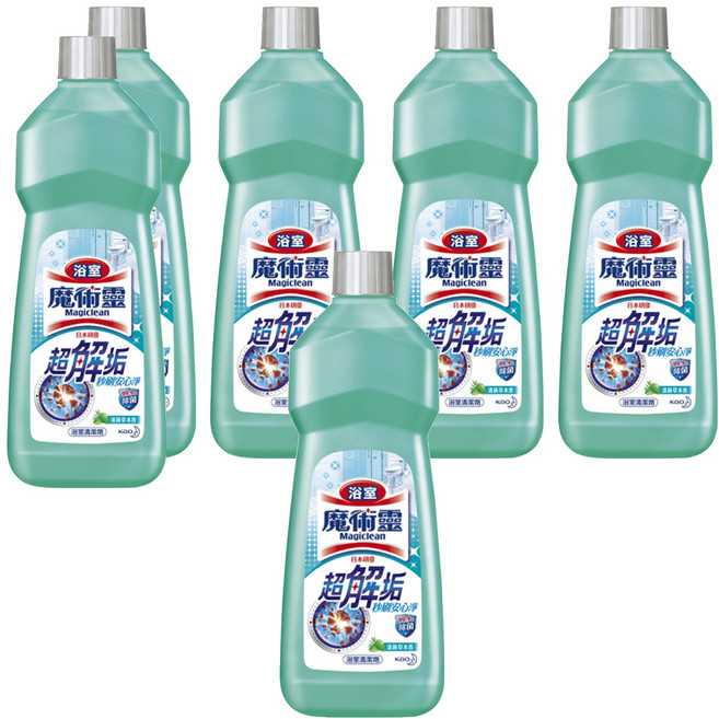 Kao 花王 Magiclean 魔術靈 台灣公司貨 浴室清潔劑 經濟瓶 清新草本, 500ml, 6瓶