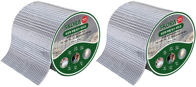 스코라 초강력 부틸 방수 테이프 10cm x 10m, 2개