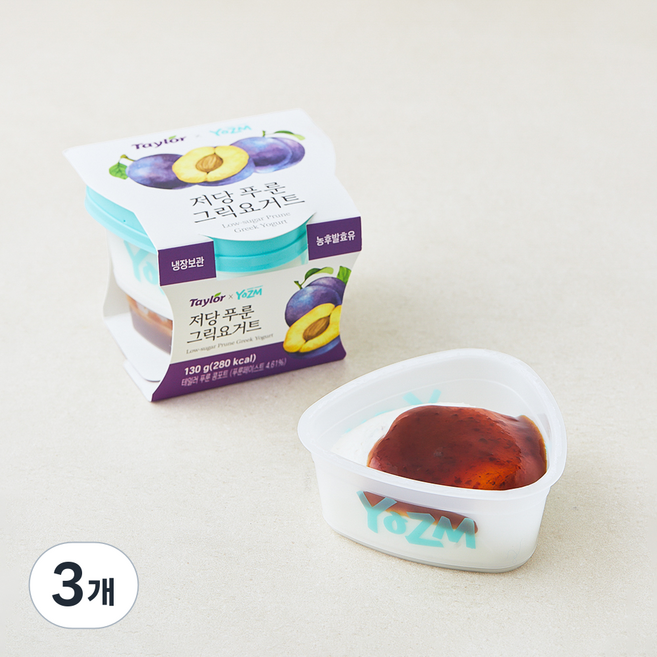 요즘 저당 푸룬 그릭요거트, 130g, 3개