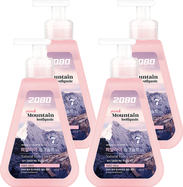 2080 퓨어 핑크마운틴 펌프 치약, 325g, 4개