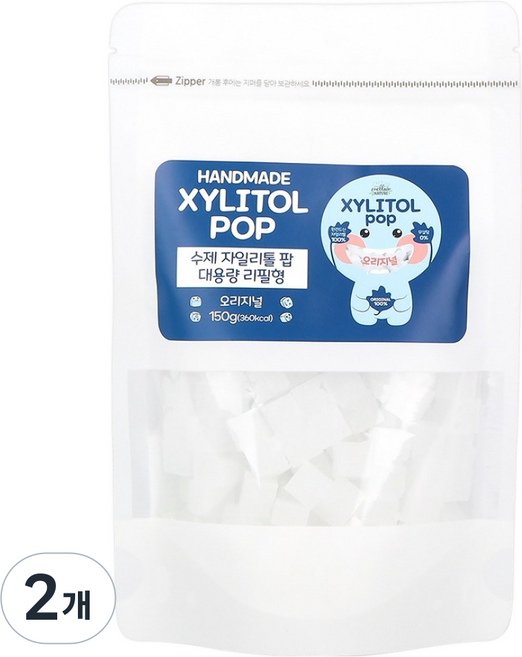 자일리톨팝 파우치 오리지널, 2개, 150g