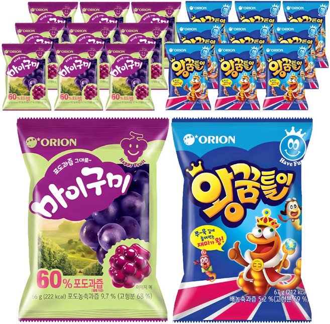 오리온 왕꿈틀이 67g 10p + 마이구미 66g 10p, 1개