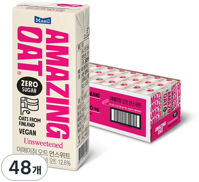 어메이징오트 언스위트 귀리 음료, 190ml, 48개