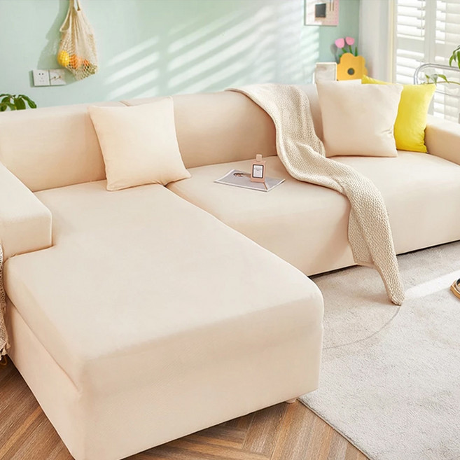 涼感新科技彈力冰絲沙發套全包式, 米白色, 1個