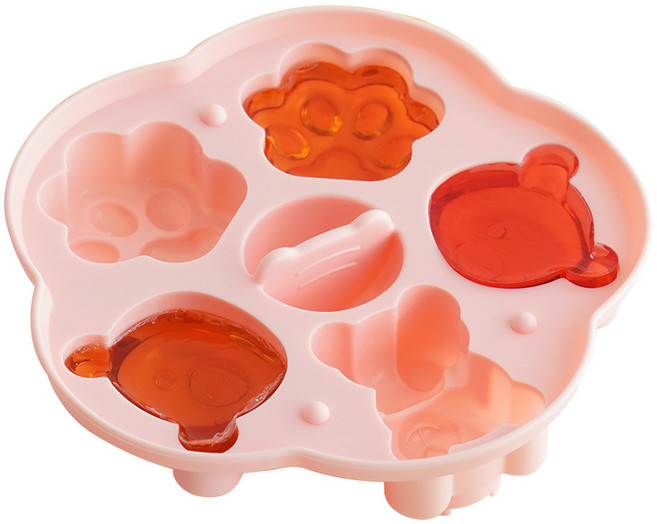 리틀클라우드 실리콘 동물 머핀틀 5구 핑크, 1개