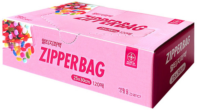 생활을그리다 투명 멀티 지퍼백, 대(L), 120개입, 1개