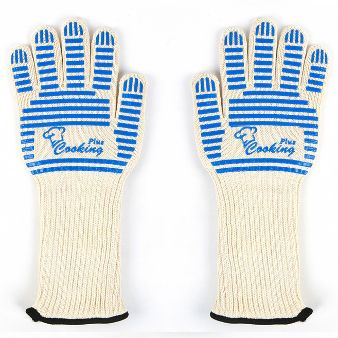 쿠킹플러스 내열 안전장갑 양손착용 L, 화이트, 1세트