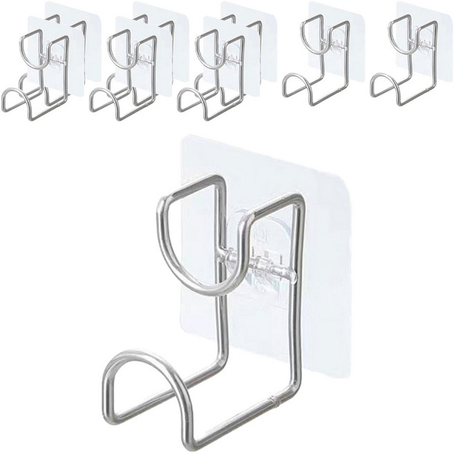 리빙홈디테일 홈 다용도 세면대 접착 걸이, 투명, 9개