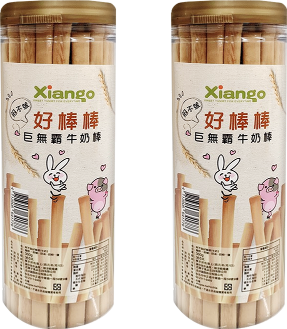 Xiango 匠菓子 阿不就好棒棒 巨無霸牛奶棒, 360g, 2罐