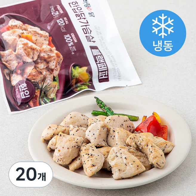 하림 이닭 한입 닭가슴살 블랙페퍼 (냉동), 100g, 1개입, 20개