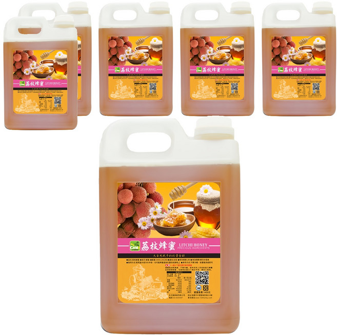 彩花蜜 台灣荔枝蜂蜜, 3kg, 6桶