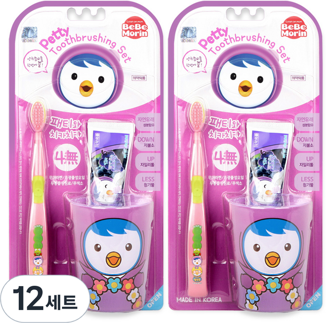 베베모린 뽀로로 와 함께 치카치카 유아 양치세트 패티, 12세트