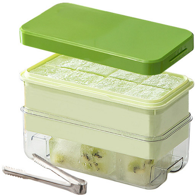 심플라인 푸쉬 초대형 얼음 트레이 2단 16구, 그린, 1개