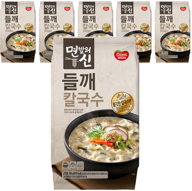 동원 면발의신 들깨칼국수 2인분, 258g, 6개