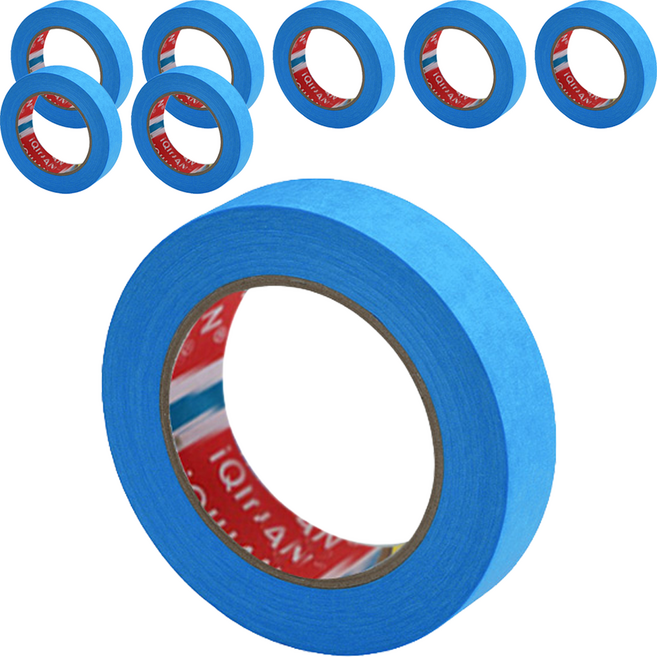 iQIHAN 칼라 마스킹 테이프 파랑 20 mm x 20 m, 8개