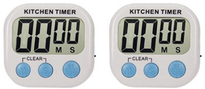 GUNU 요리조리 마그네틱 주방 타이머, 화이트, 2개