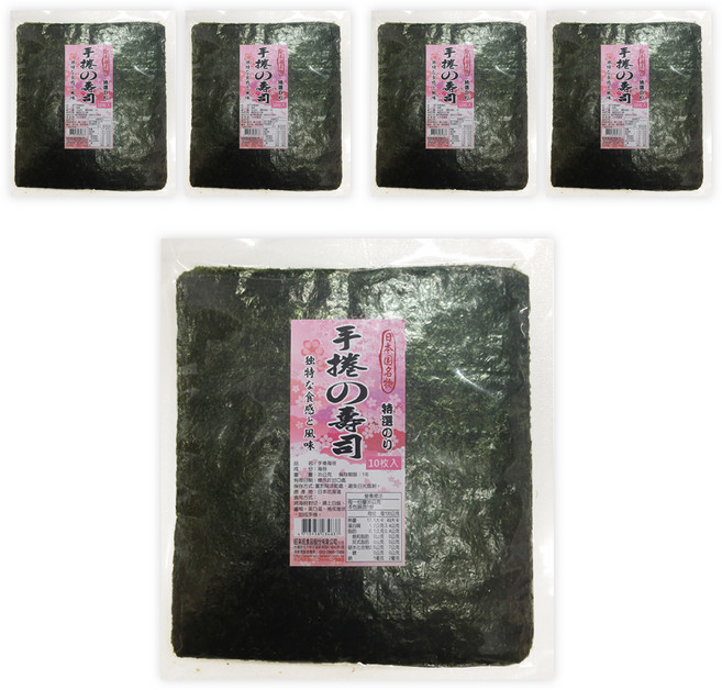 WON LAI WON 旺來旺 手捲海苔 10片, 35g, 5包