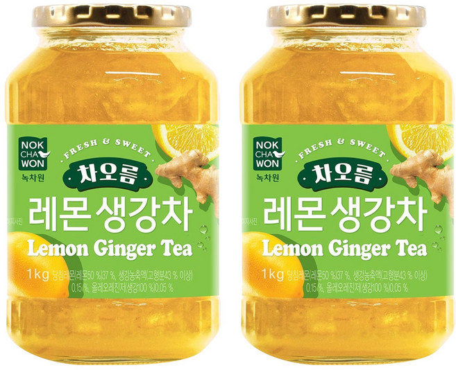 녹차원 차오름 레몬생강차, 1kg, 1개입, 2개