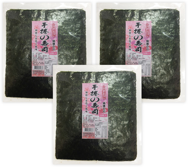 WON LAI WON 旺來旺 手捲海苔 10片, 35g, 3包