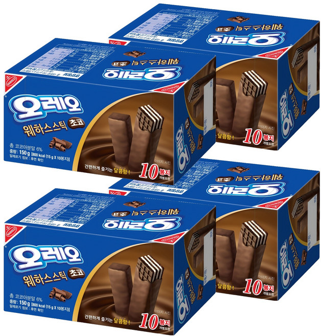오레오 웨하스스틱 초코, 150g, 4개