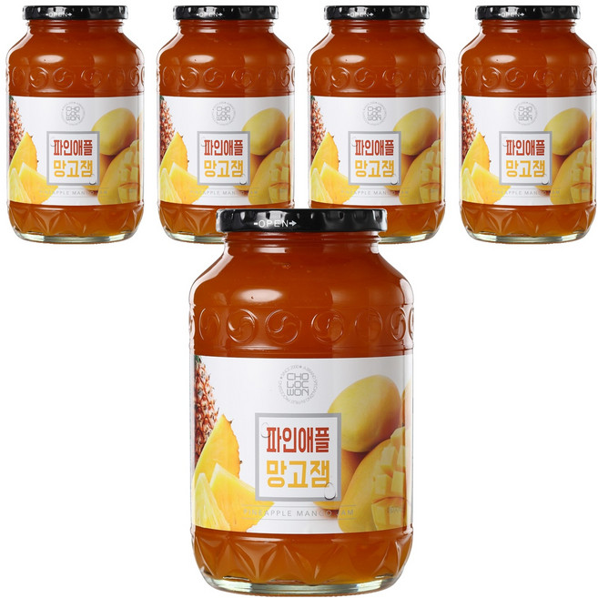 초록원 파인애플 망고잼, 1kg, 5개