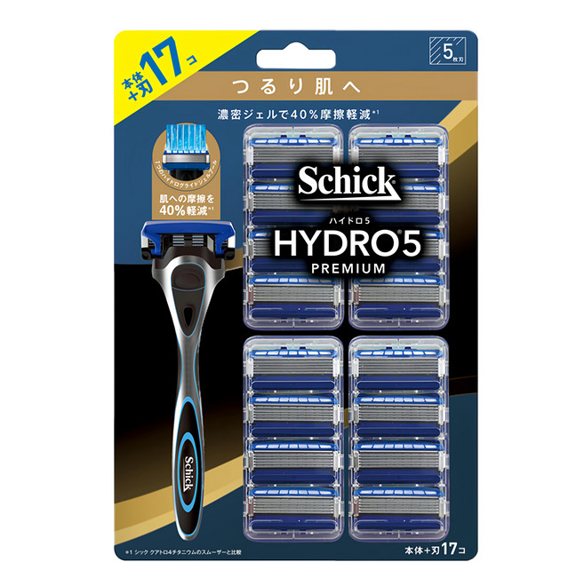 Schick 舒適牌 水次元5Premium 刮鬍刀 刀把 + 刀片 17個, 1組, 1組