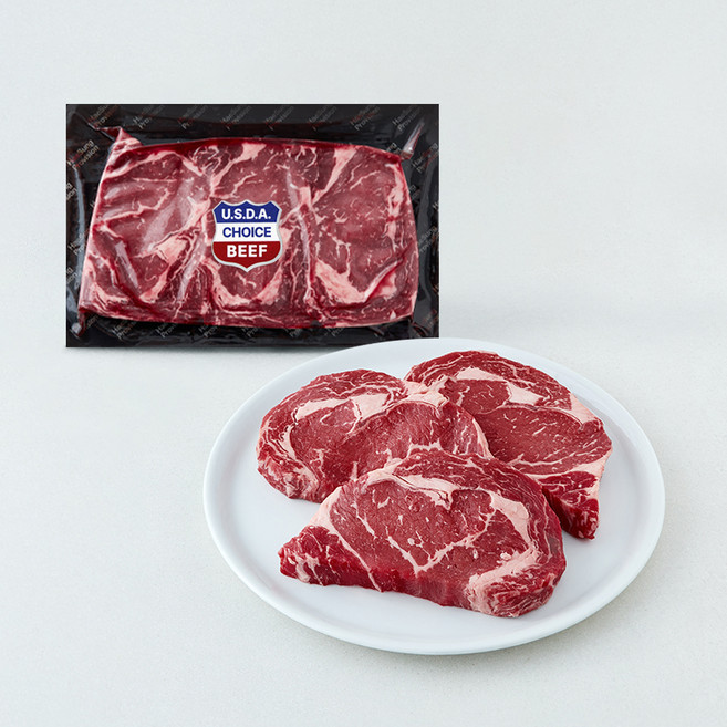 미국산 초이스 립아이 등심 스테이크 (냉장), 1개, 1kg