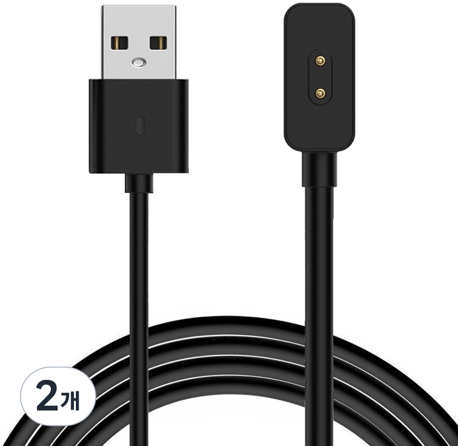 구스페리 A타입 갤럭시 핏3 스마트 밴드 고속 충전케이블, 블랙, 2개, 1m