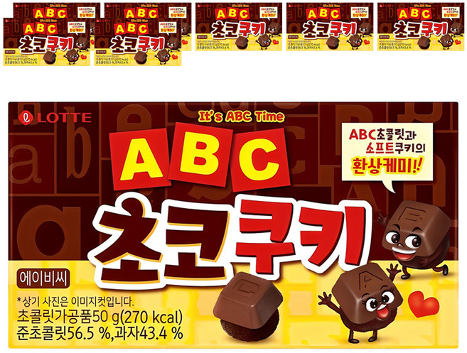 LOTTE 樂天 ABC字母巧克力餅乾, 50g, 8盒