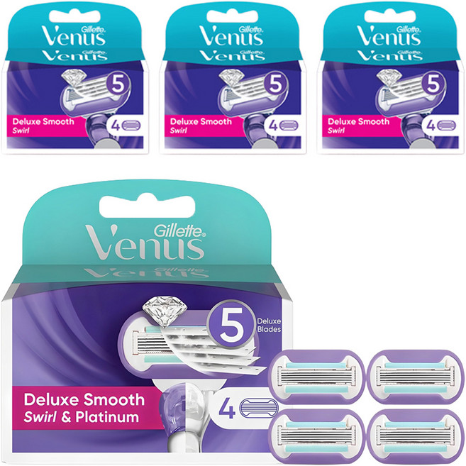 Venus 플렉시볼 스월 면도날, 4개입, 4개